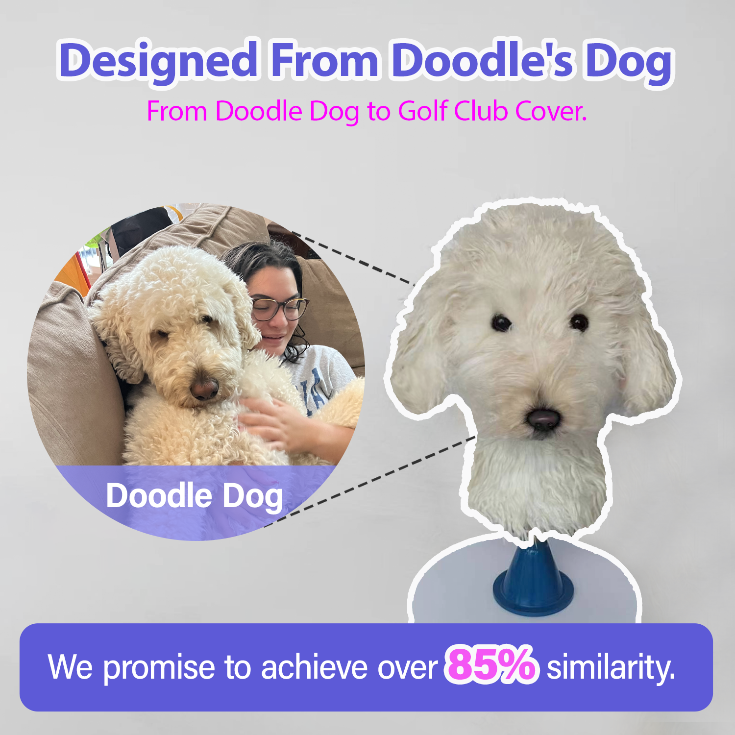 Ready-made Doodle Dog Golf Club Cover