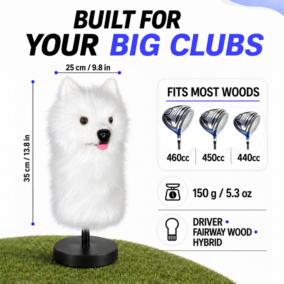 FureverClone Samoyed Dog Golf Club Cover