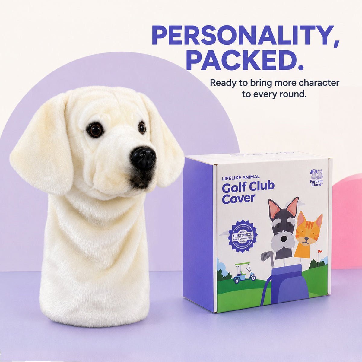 White Labrador Golf Club Cover