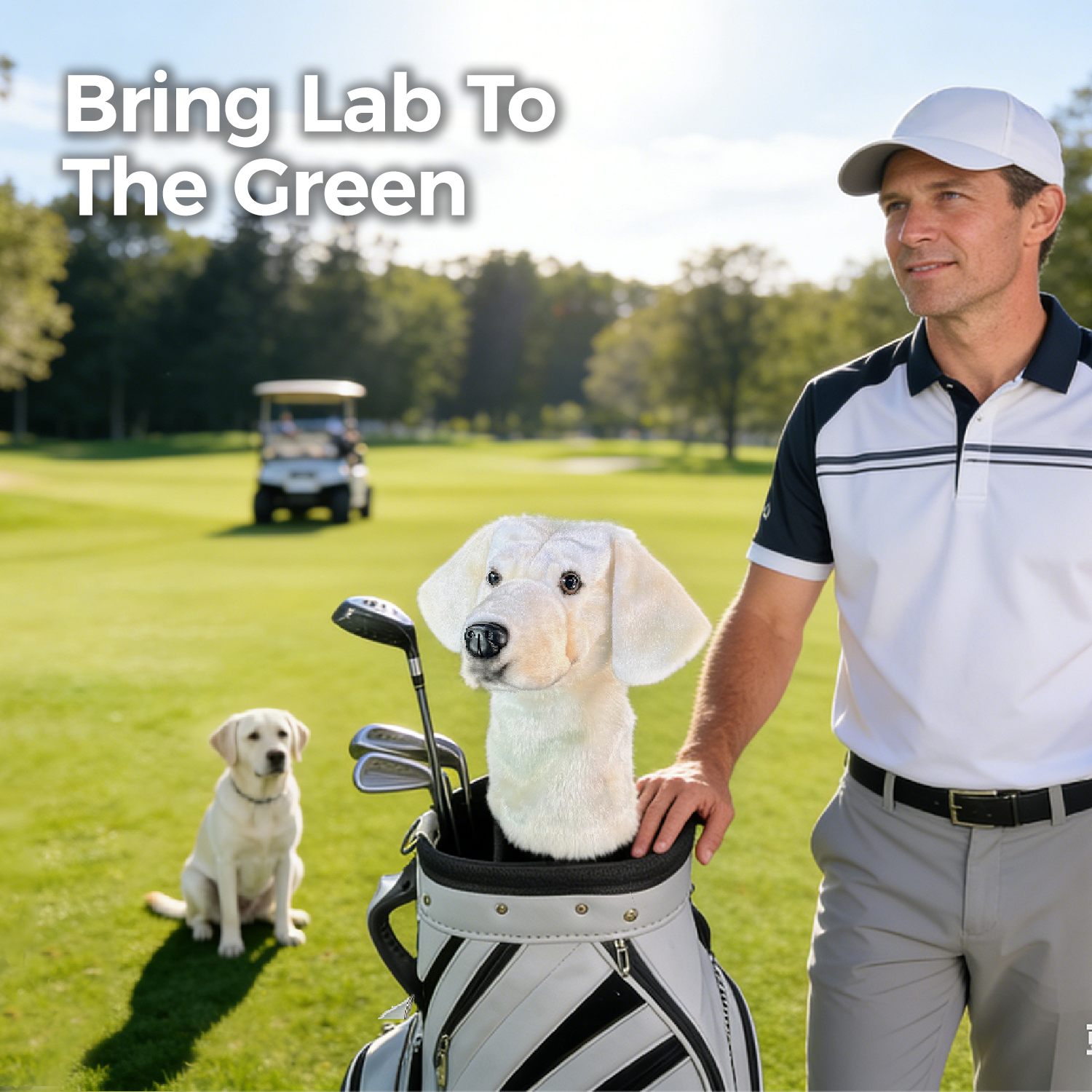 White Labrador Golf Club Cover