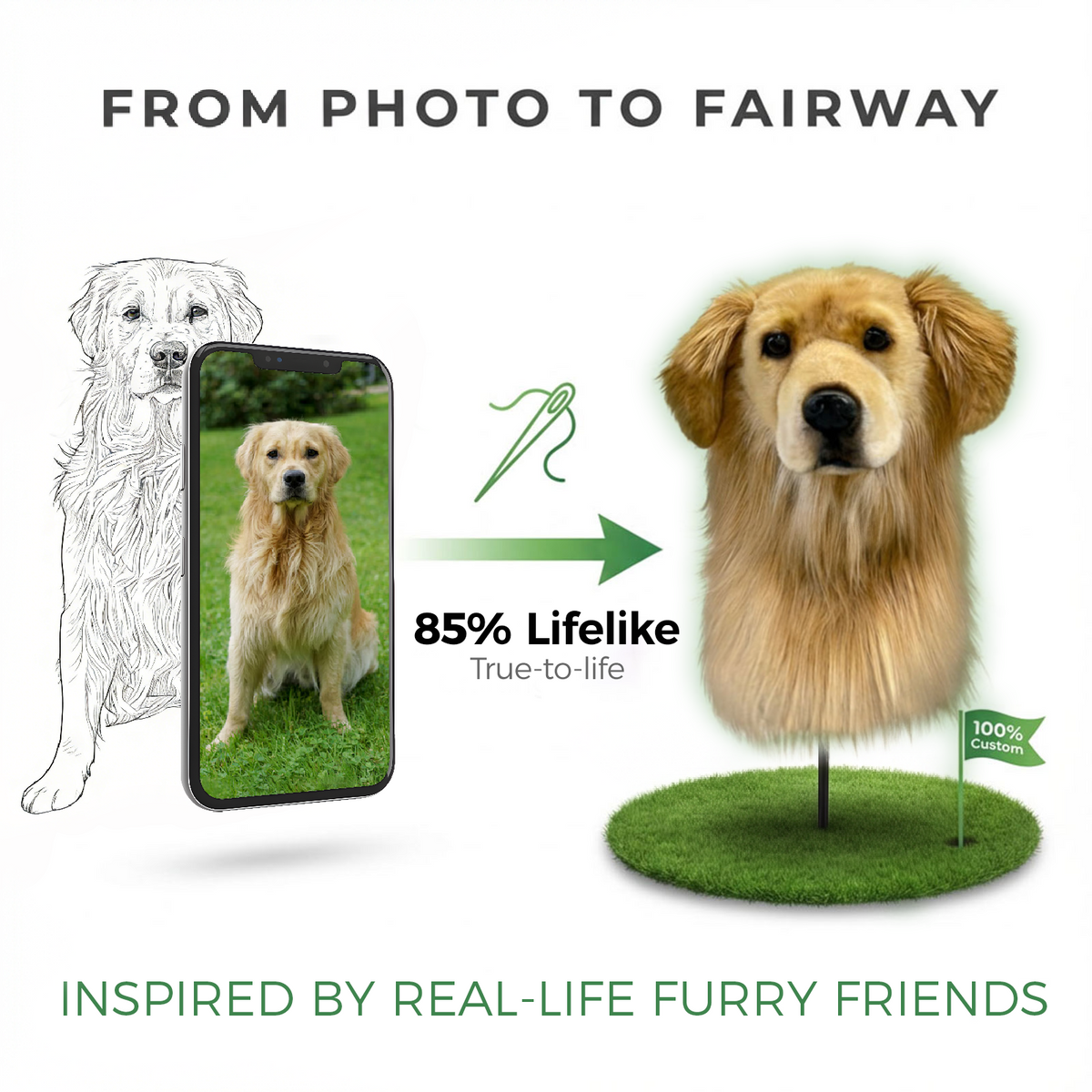 Golden Retriever Golf Club Cover