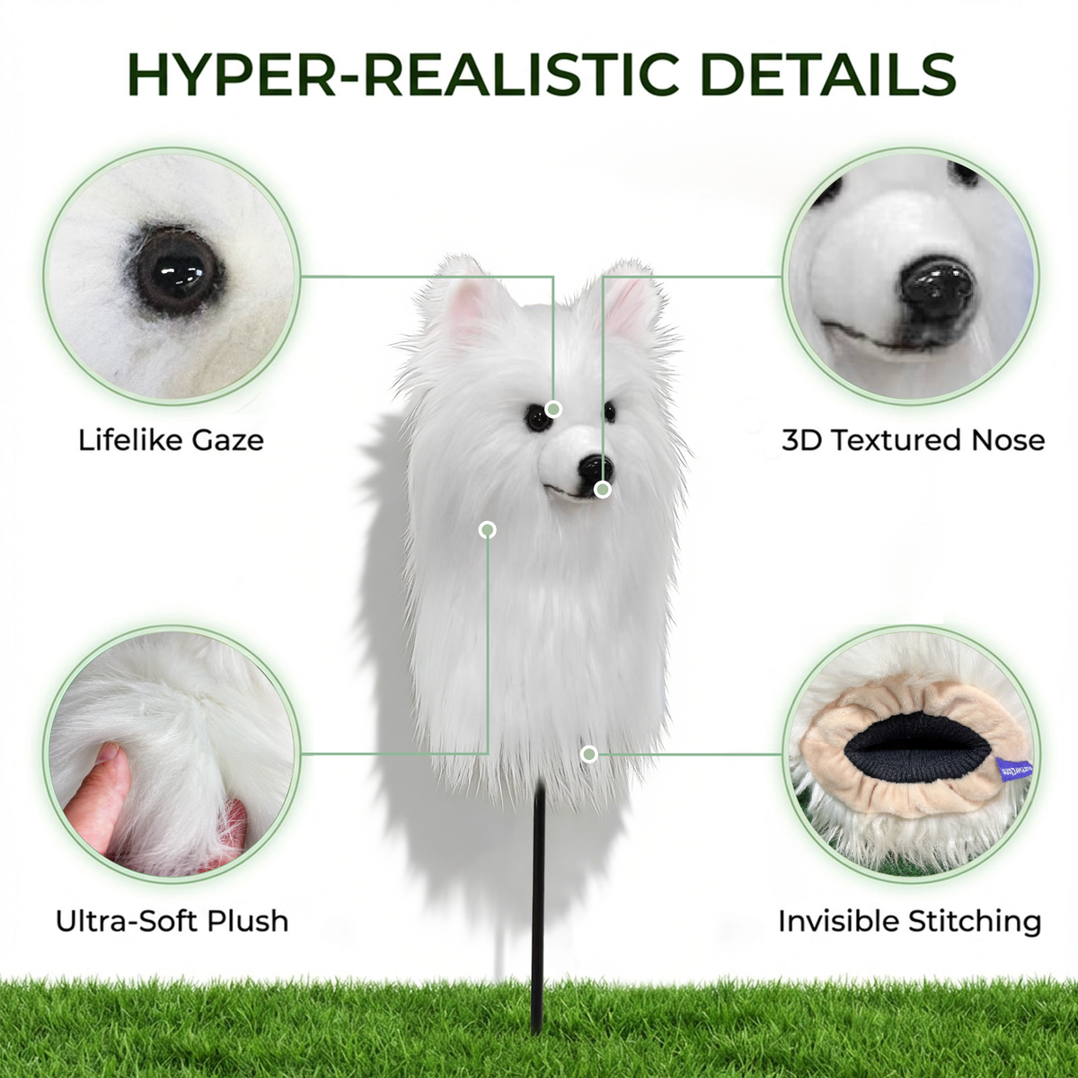 White Pomeranian Golf Club Cover