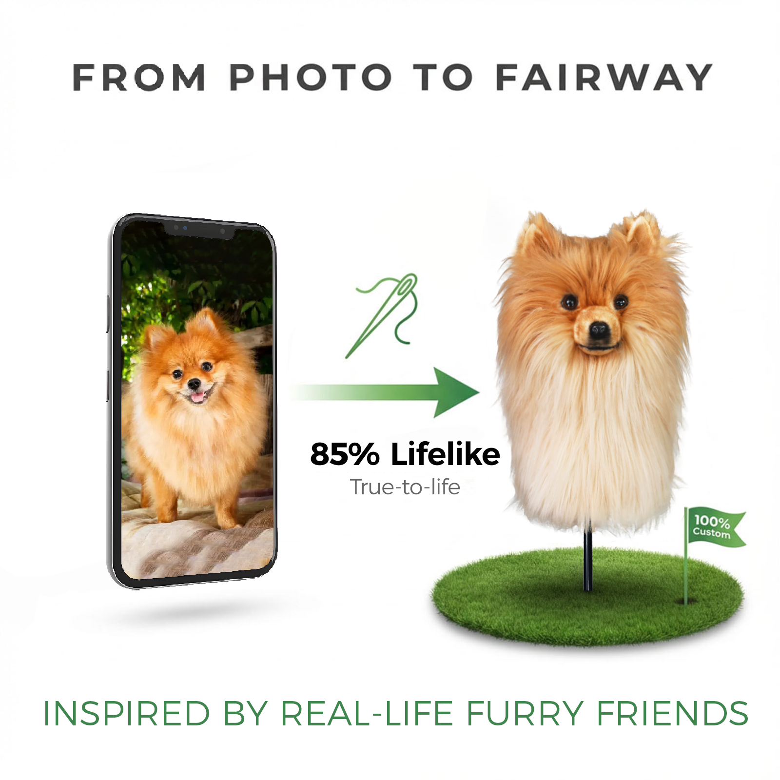 Golden Pomeranian Golf Club Cover