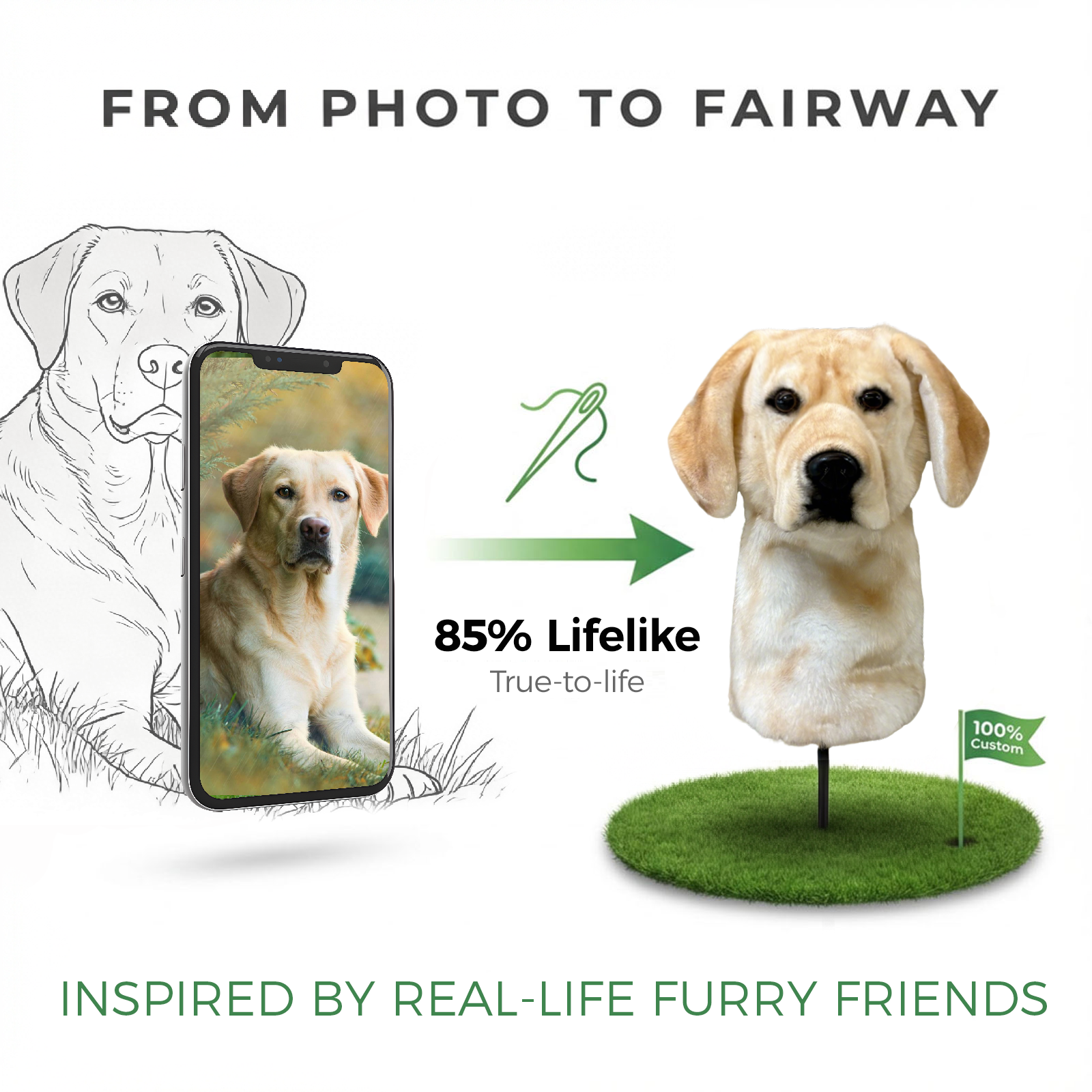 Ready-made Labrador Retriever Golf Club Cover