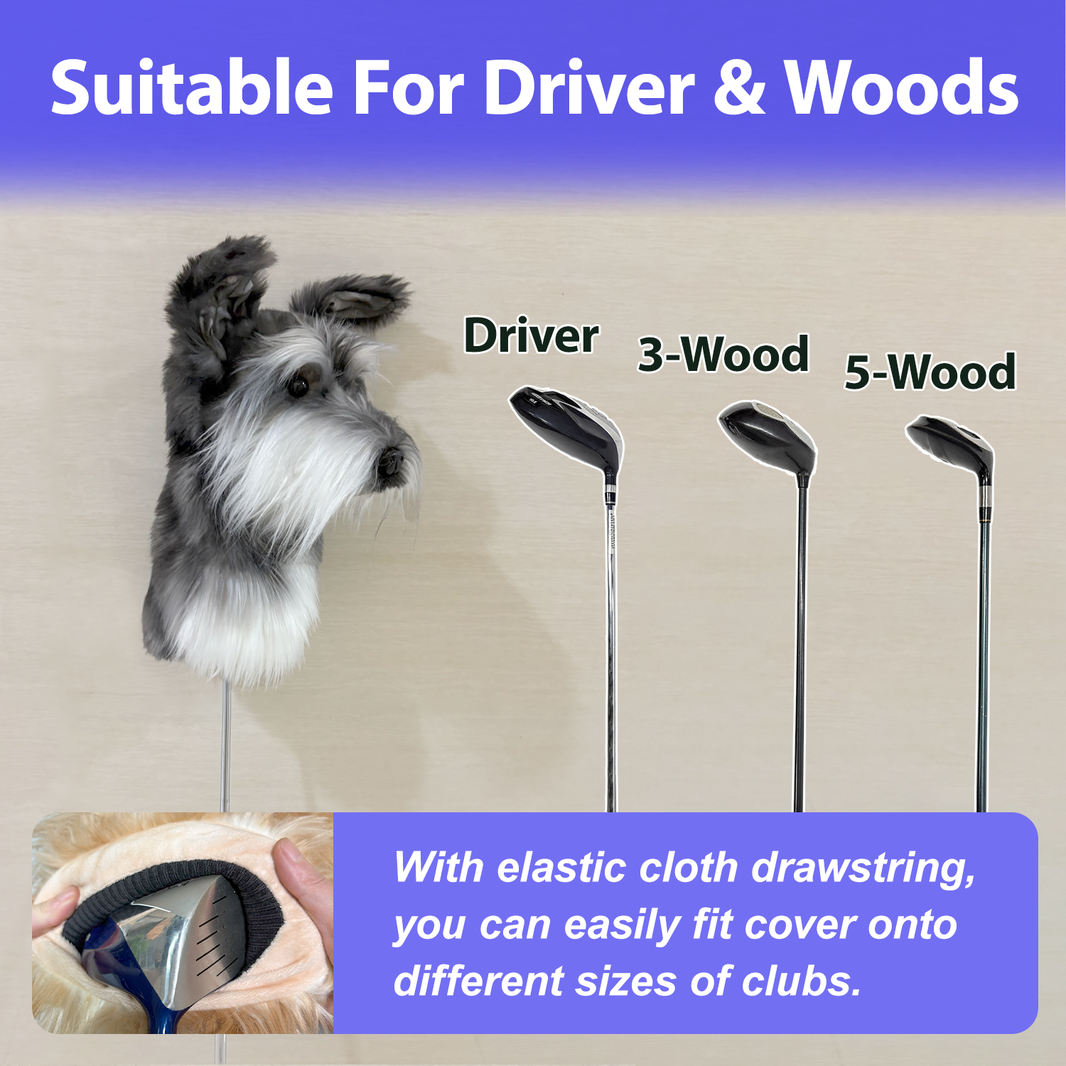 Ready-made Schnauzer Golf Club Cover