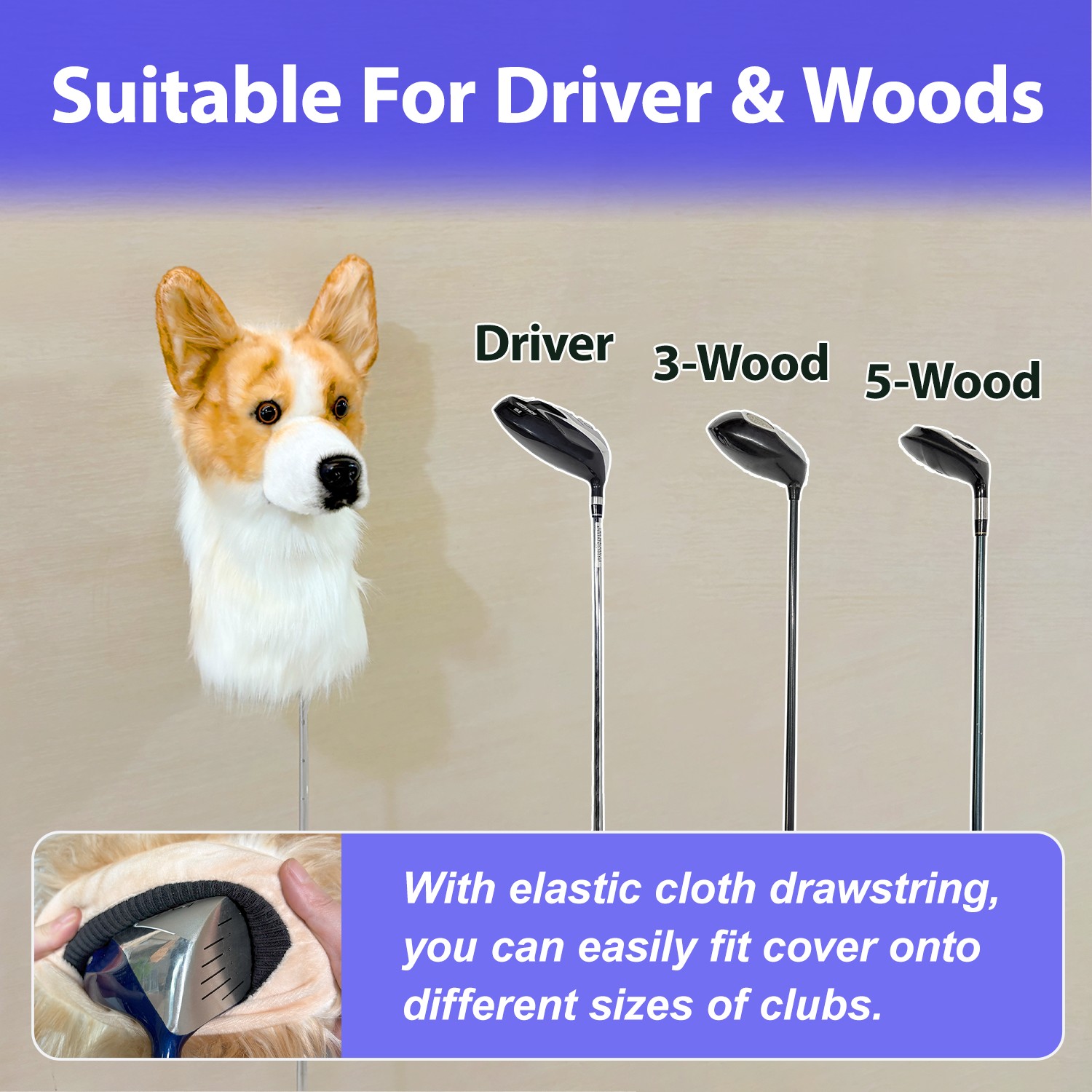 Ready-made Corgi Golf Club Cover