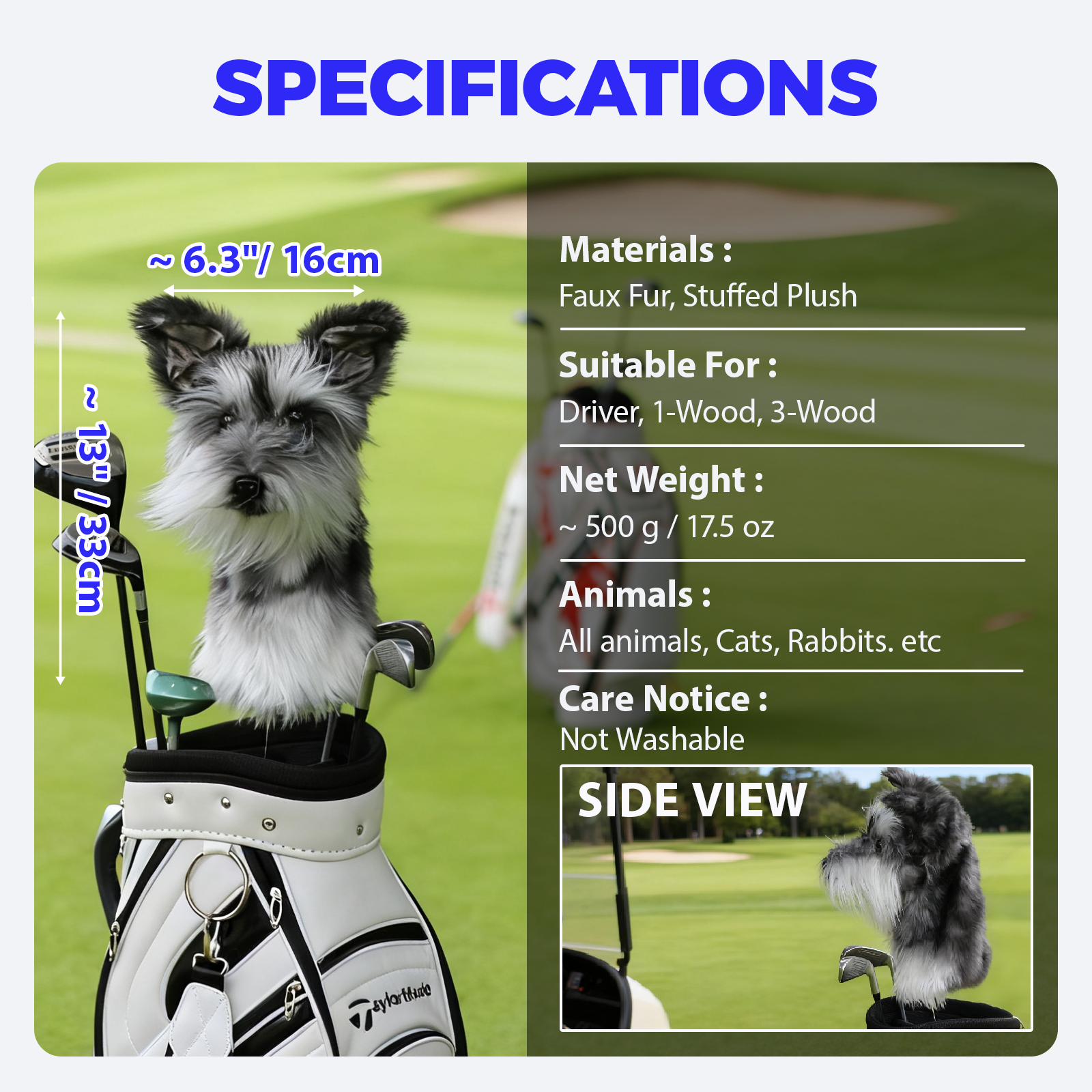 Ready-made Schnauzer Golf Club Cover