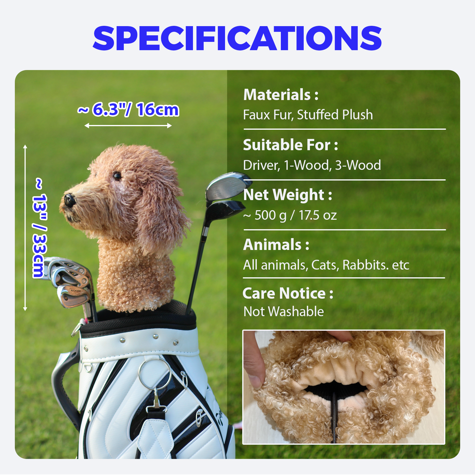 Ready-made Golden Doodle Golf Club Cover
