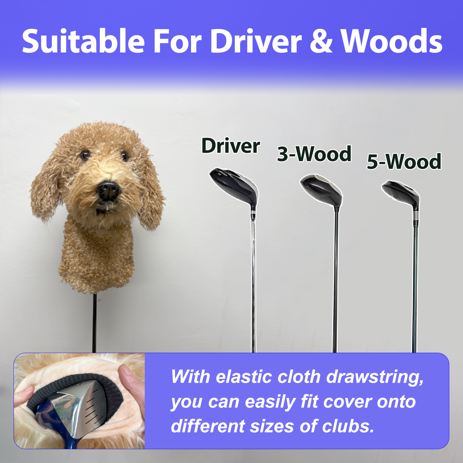 Ready-made Golden Doodle Golf Club Cover