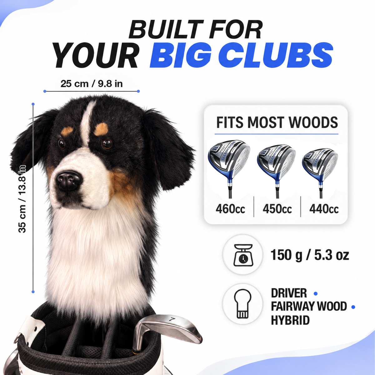 FureverClone Bernese Mountain Dog Golf Club Covers