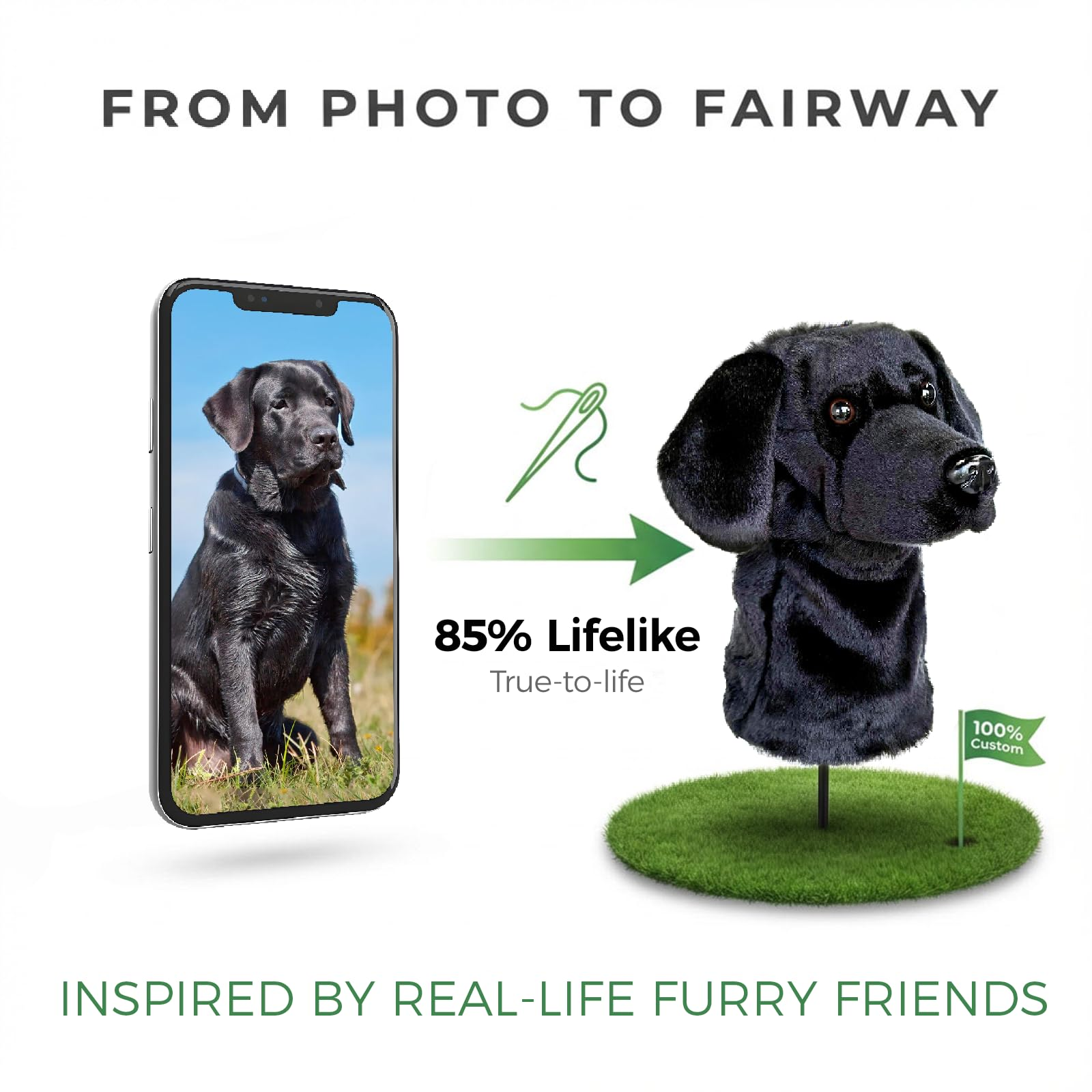 Ready-made Black Labrador Golf Club Cover