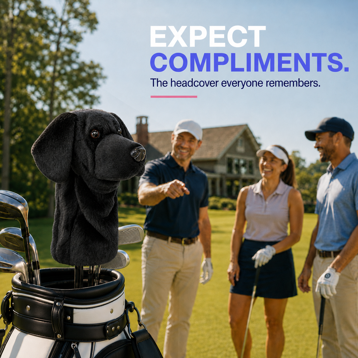 Ready-made Black Labrador Golf Club Cover