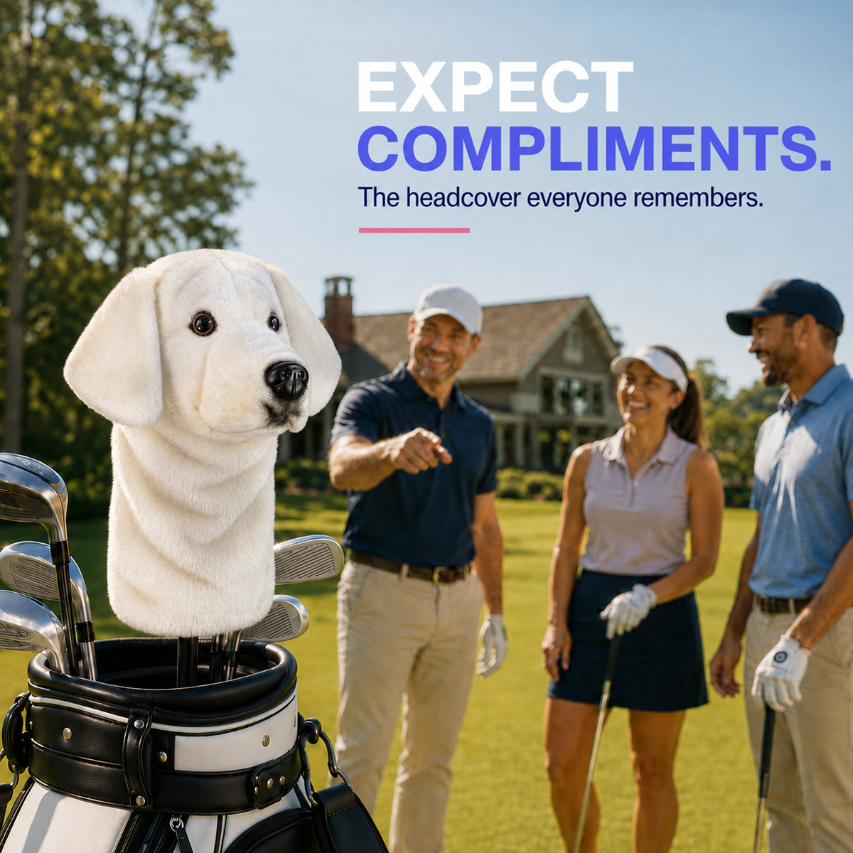 White Labrador Golf Club Cover