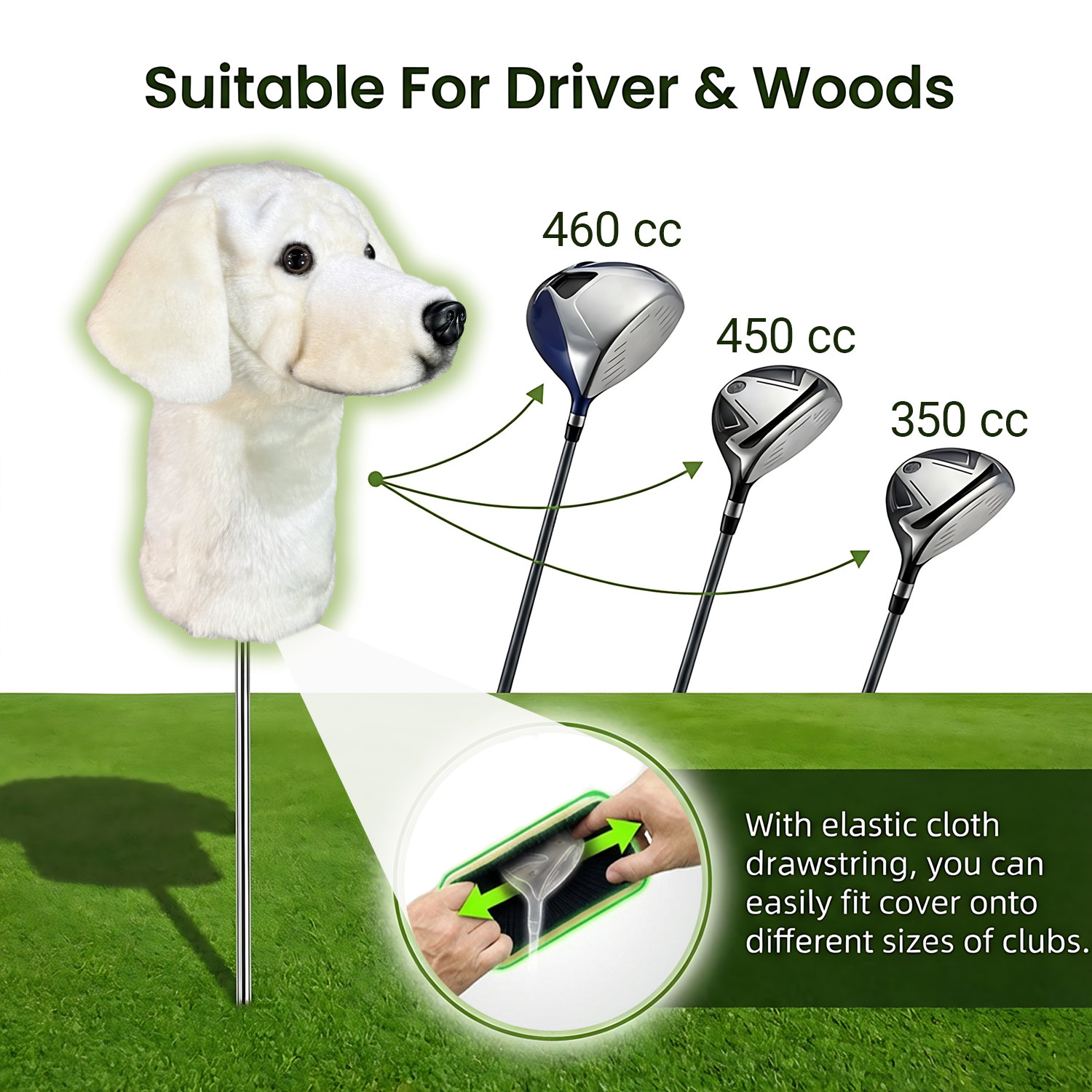 White Labrador Golf Club Cover