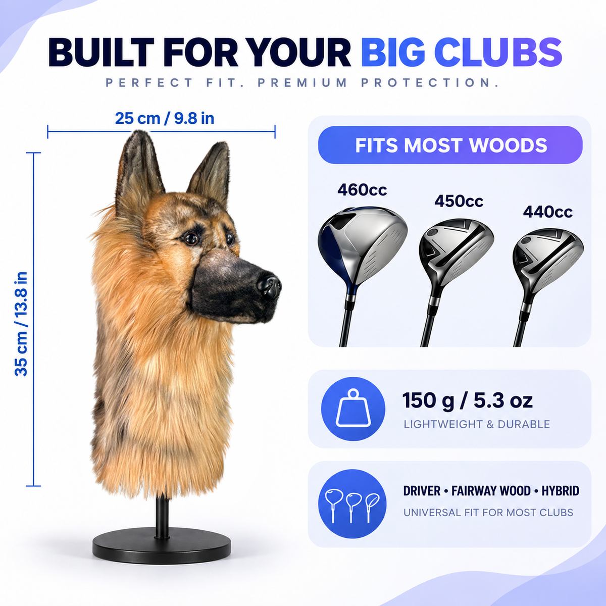 German Shepherd Golf Club Cover