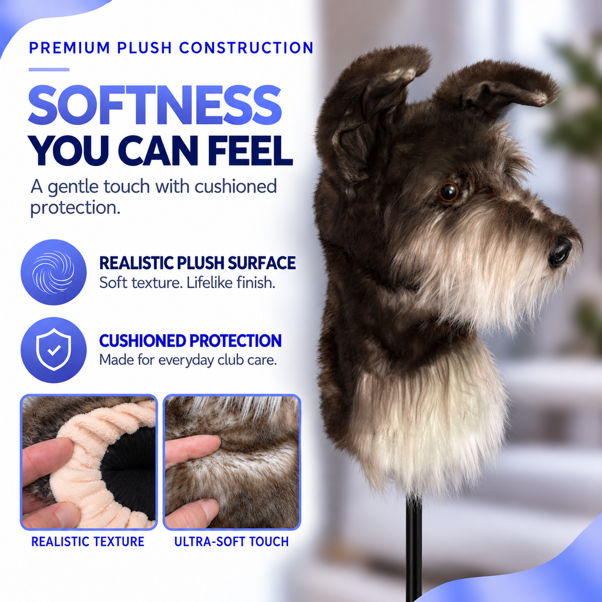 Brown Schnauzer Golf Club Cover