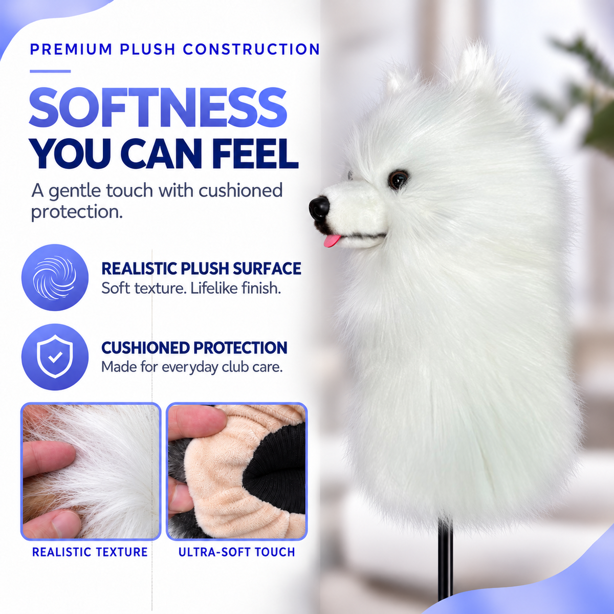 FureverClone Samoyed Dog Golf Club Cover