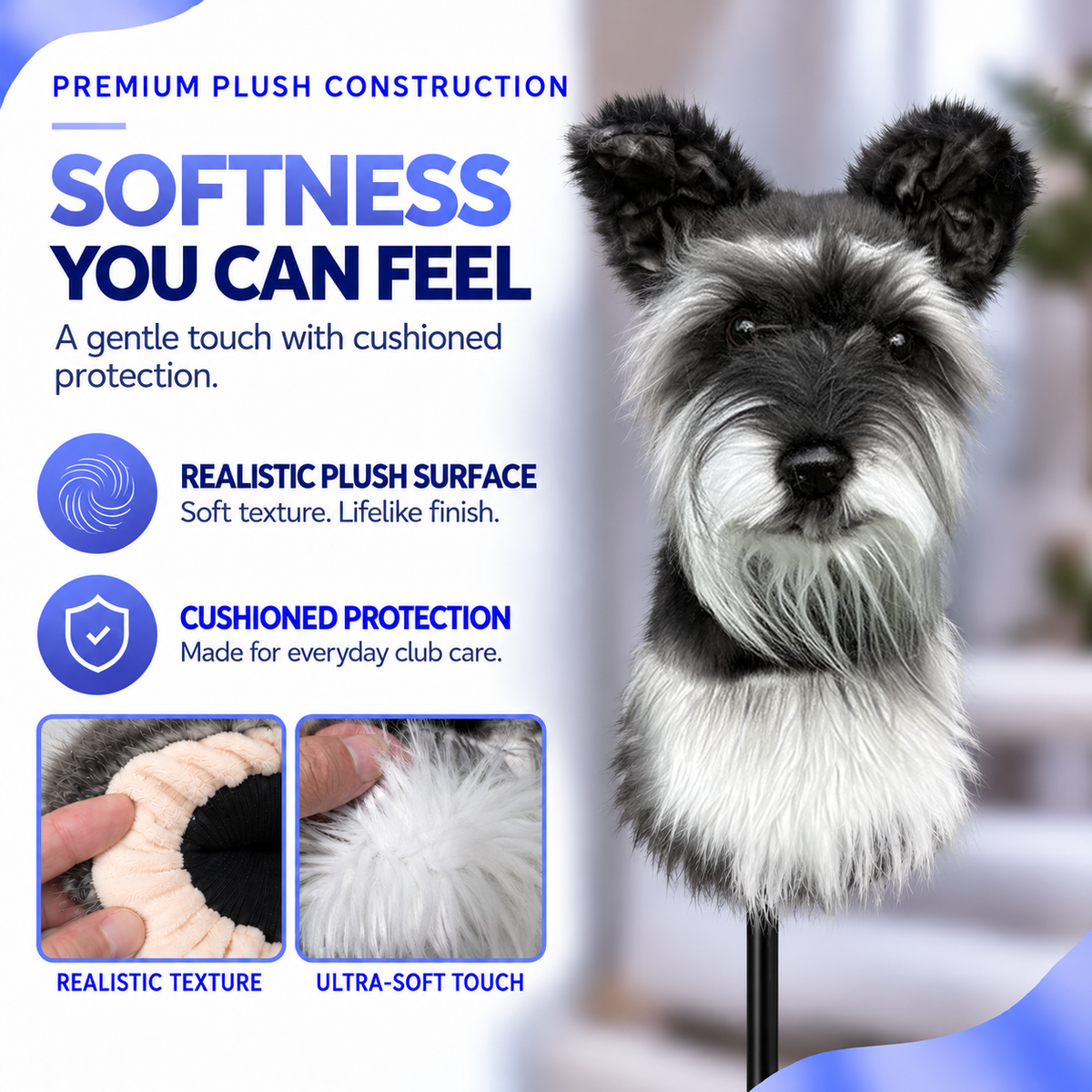 Black Schnauzer Golf Club Cover