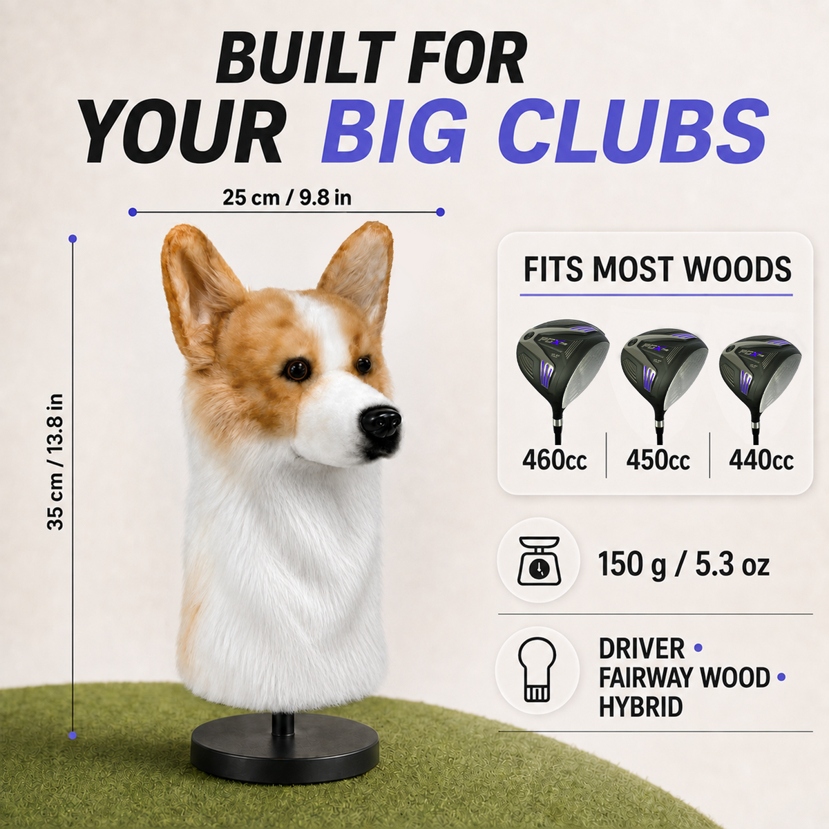 Corgi Golf Club Cover