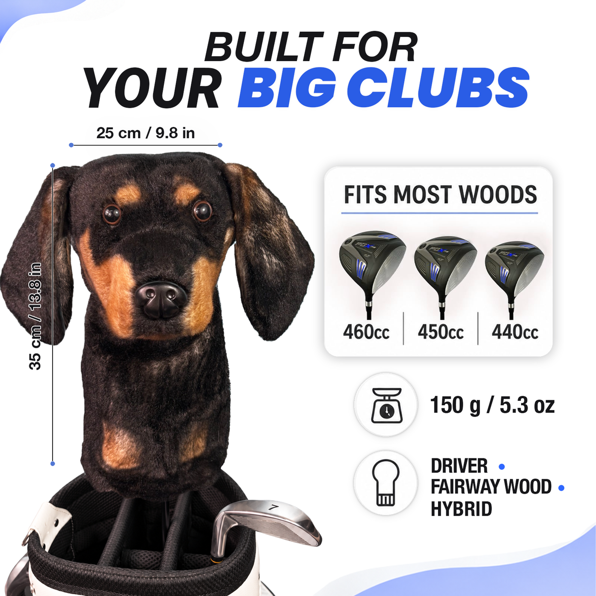 FureverClone Dachshund Dog Golf Club Covers