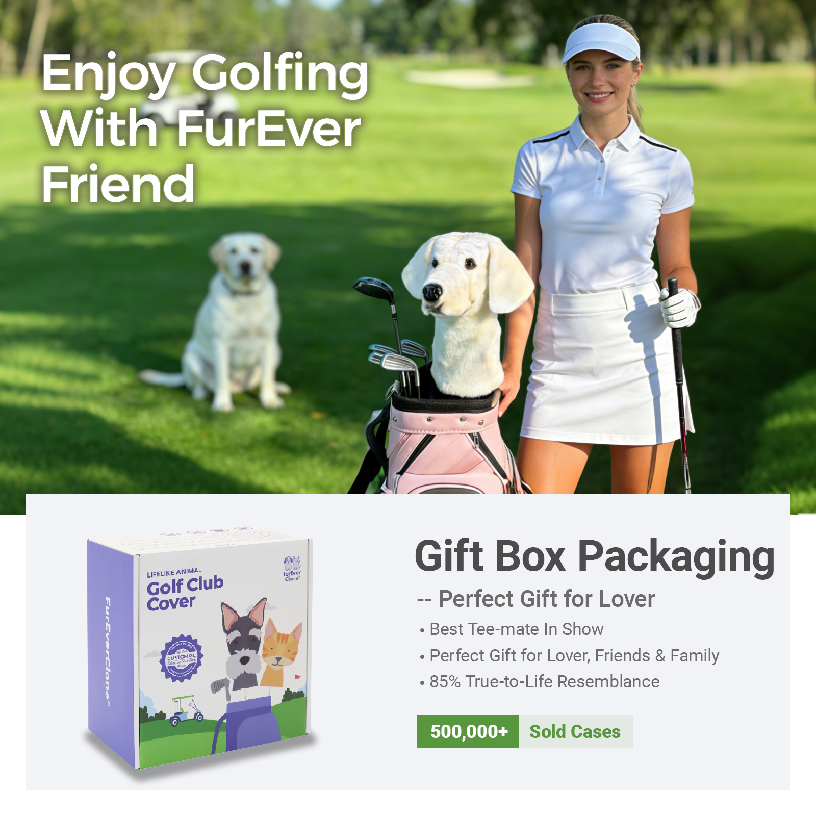 White Labrador Golf Club Cover