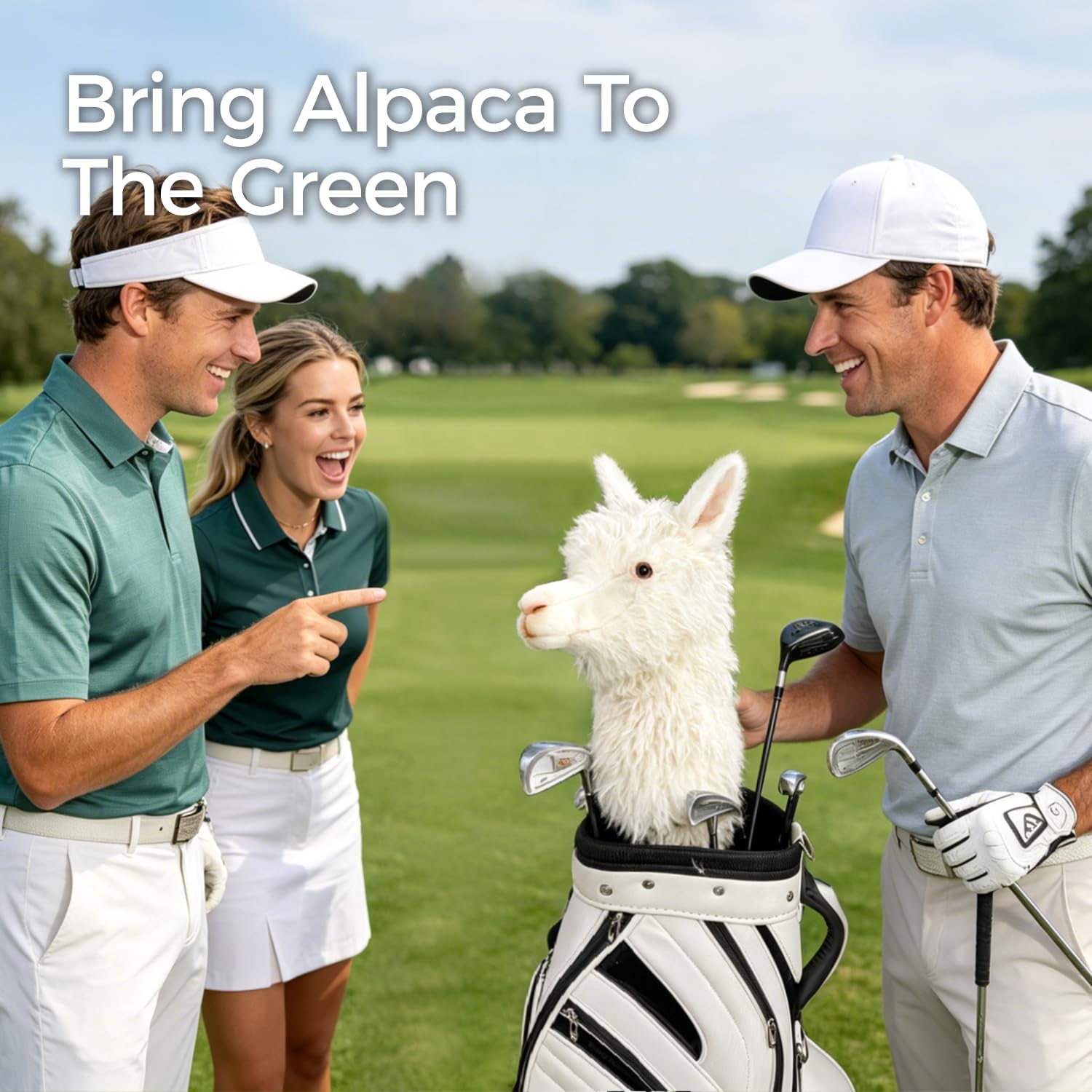White Alpaca Golf Club Cover
