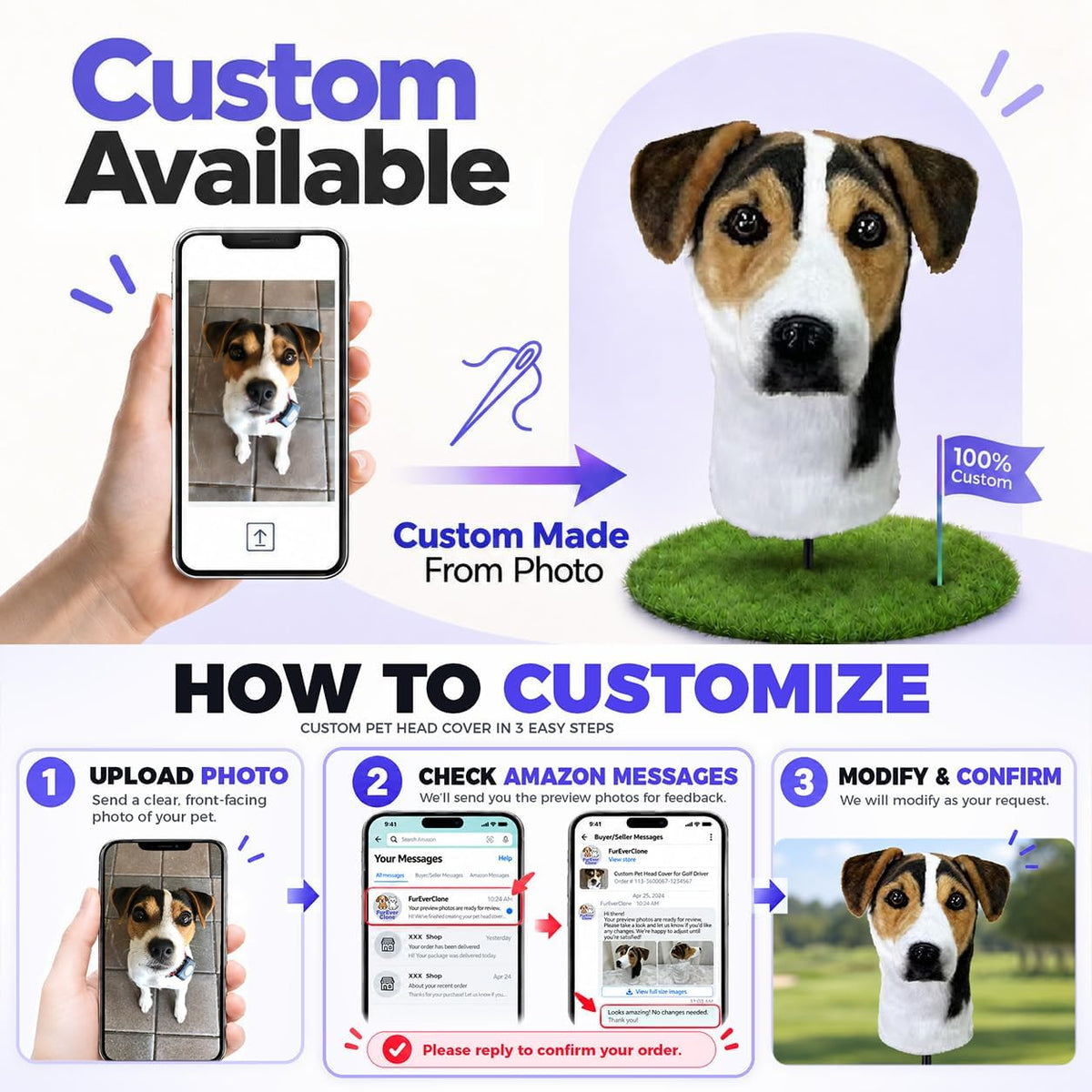 Border Collie Golf Club Cover