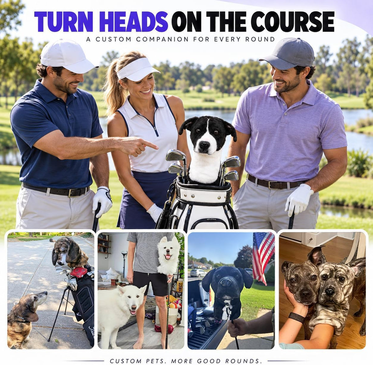 Border Collie Golf Club Cover