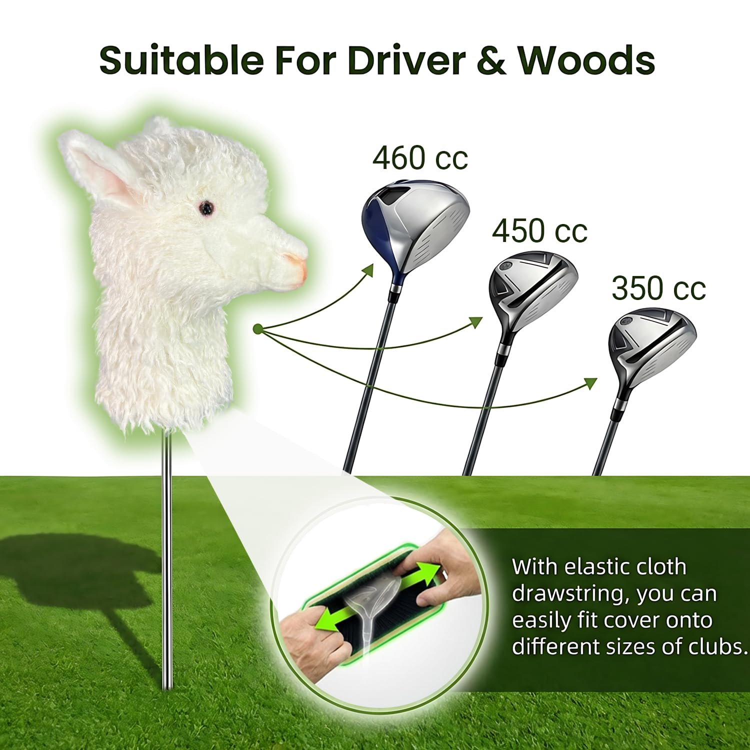 White Alpaca Golf Club Cover