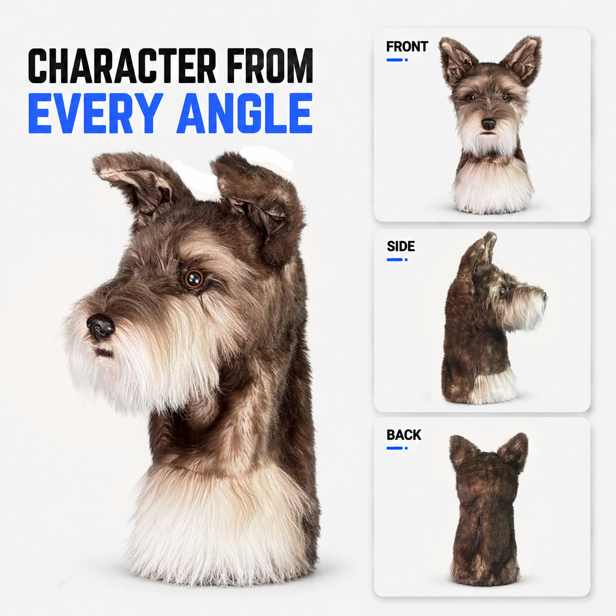 Brown Schnauzer Golf Club Cover