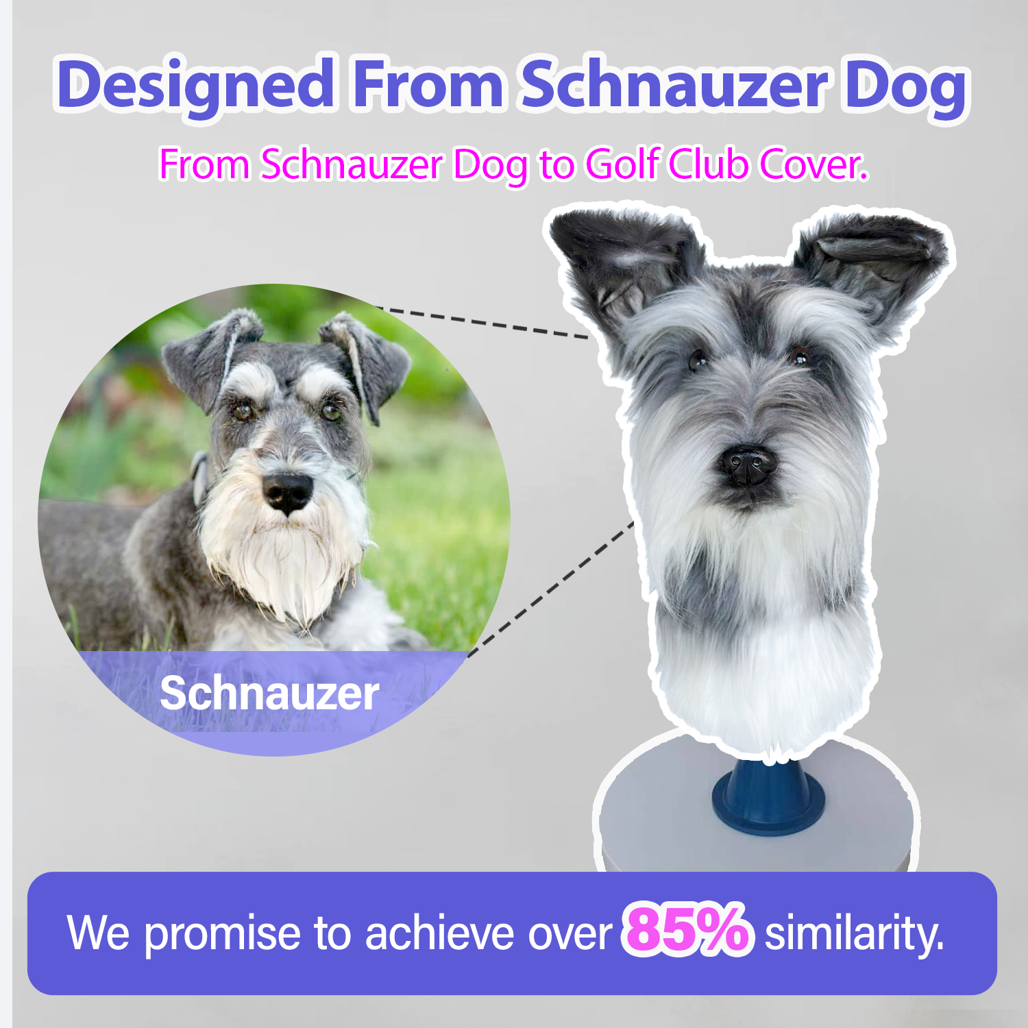 Ready-made Schnauzer Golf Club Cover