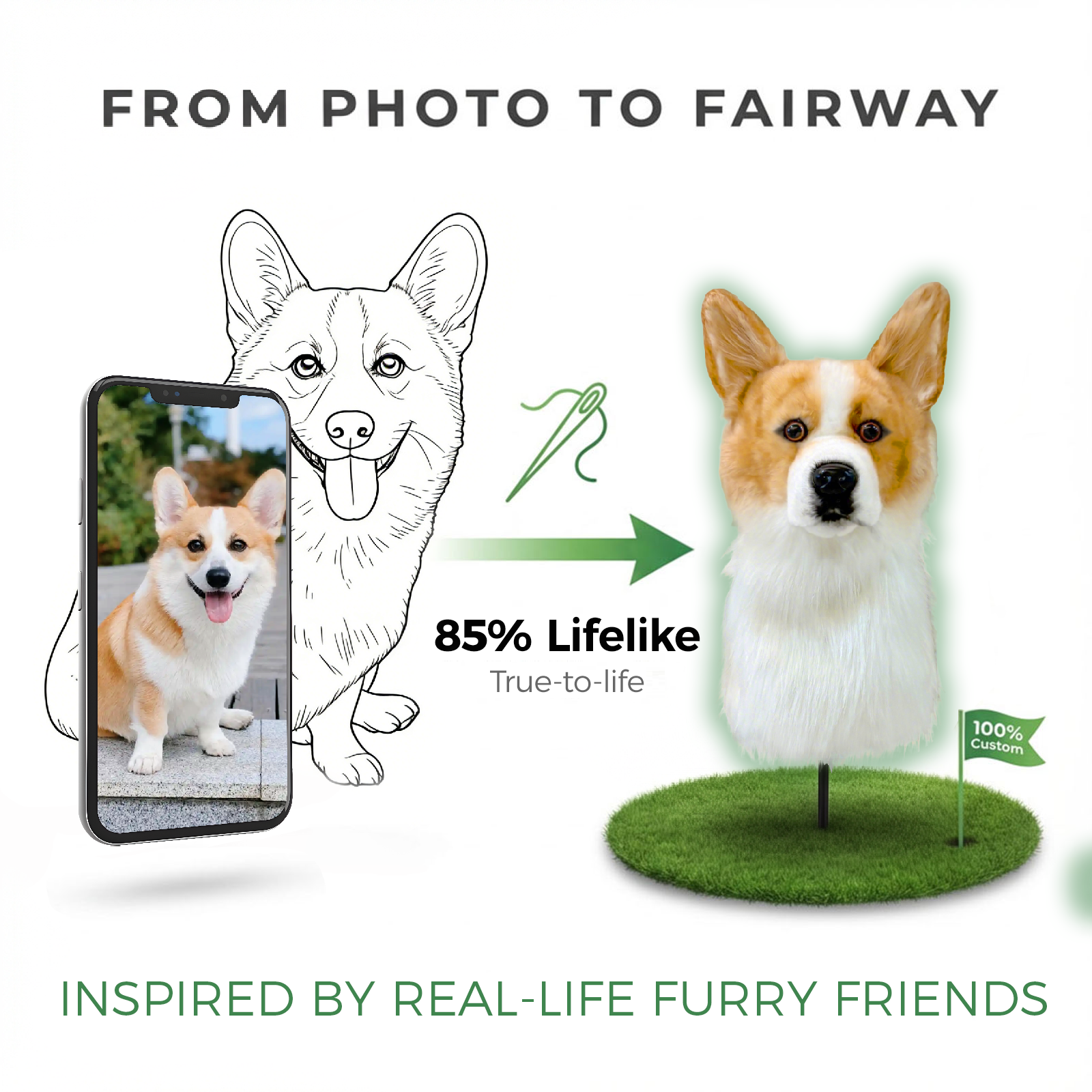 Ready-made Corgi Golf Club Cover