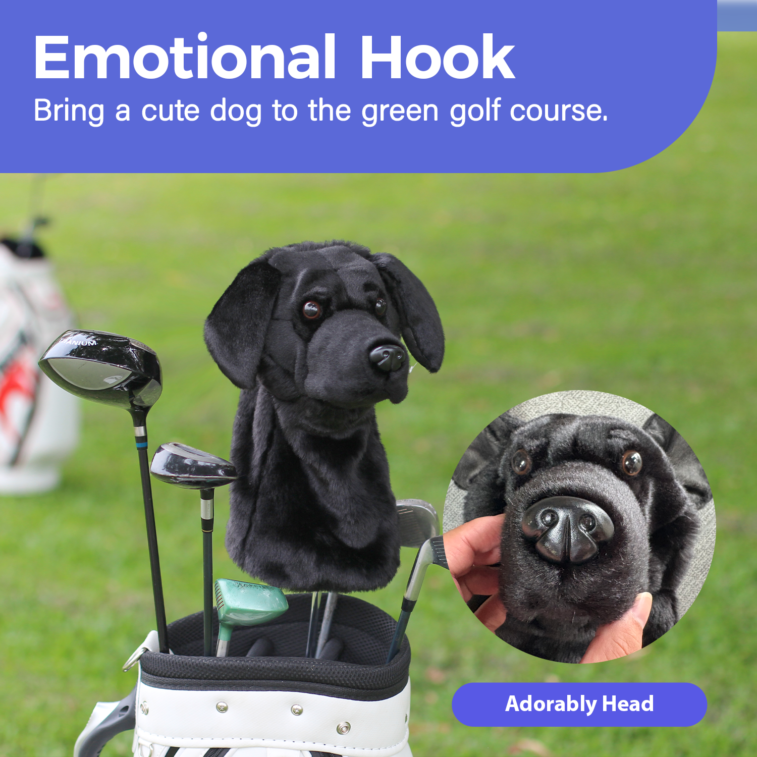 Ready-made Black Labrador Golf Club Cover