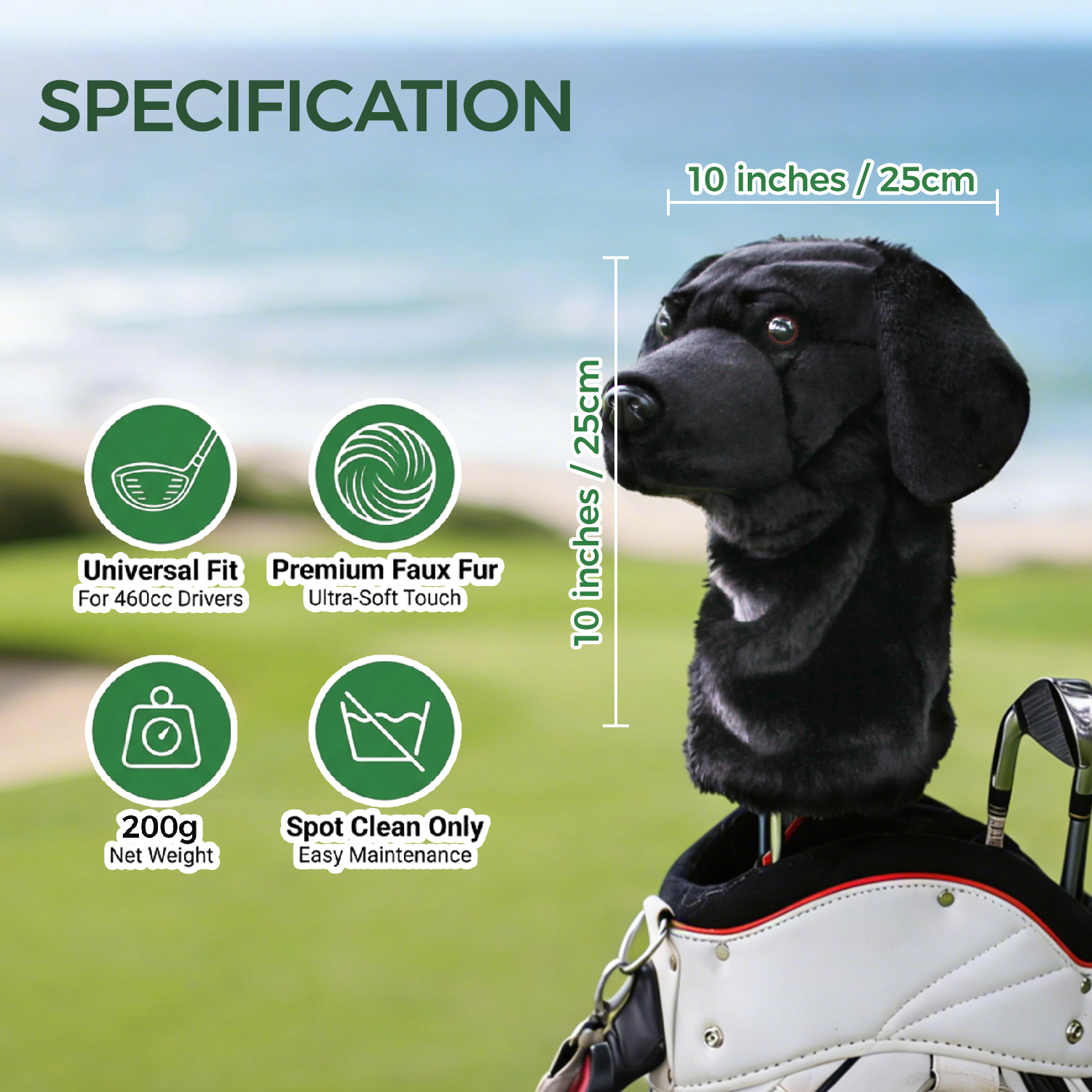 Ready-made Black Labrador Golf Club Cover