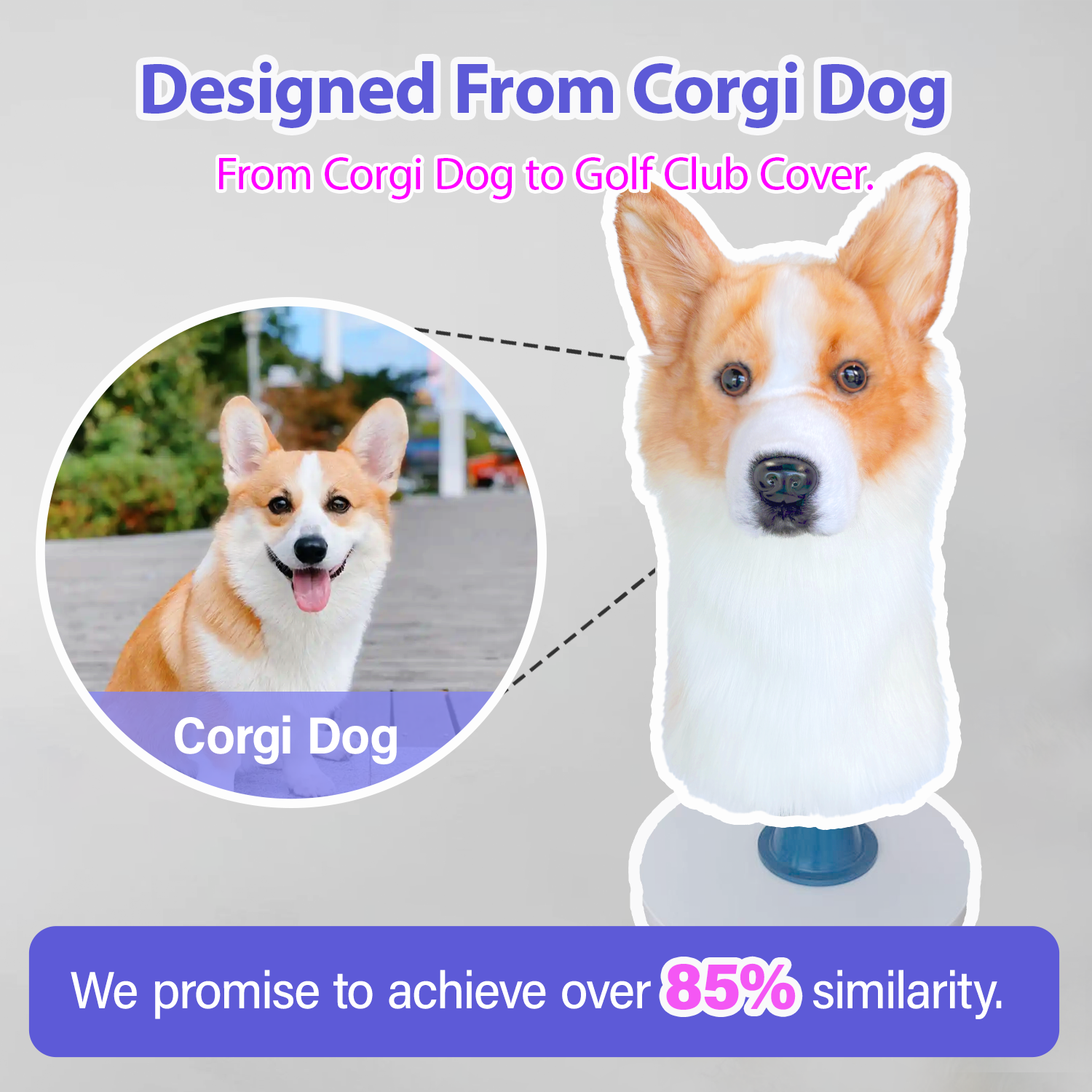 Ready-made Corgi Golf Club Cover