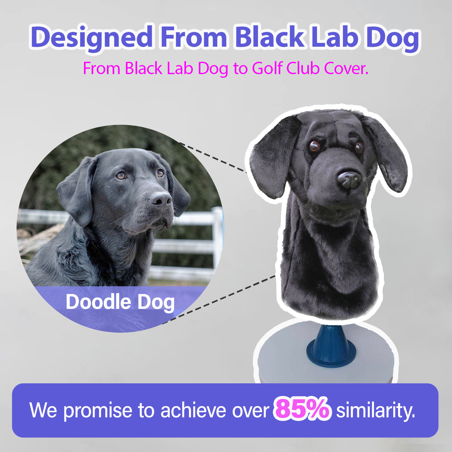 Ready-made Black Labrador Golf Club Cover