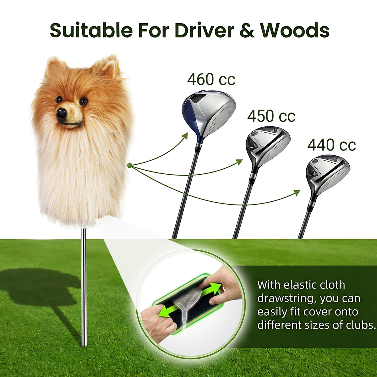 Golden Pomeranian Golf Club Cover