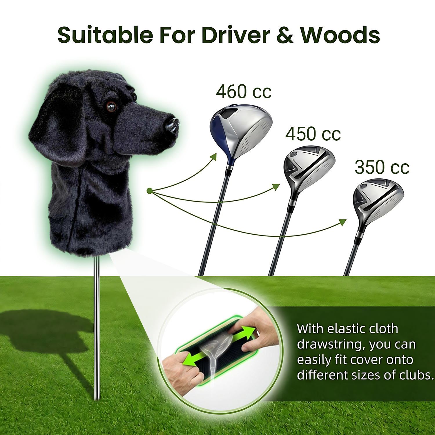 Ready-made Black Labrador Golf Club Cover