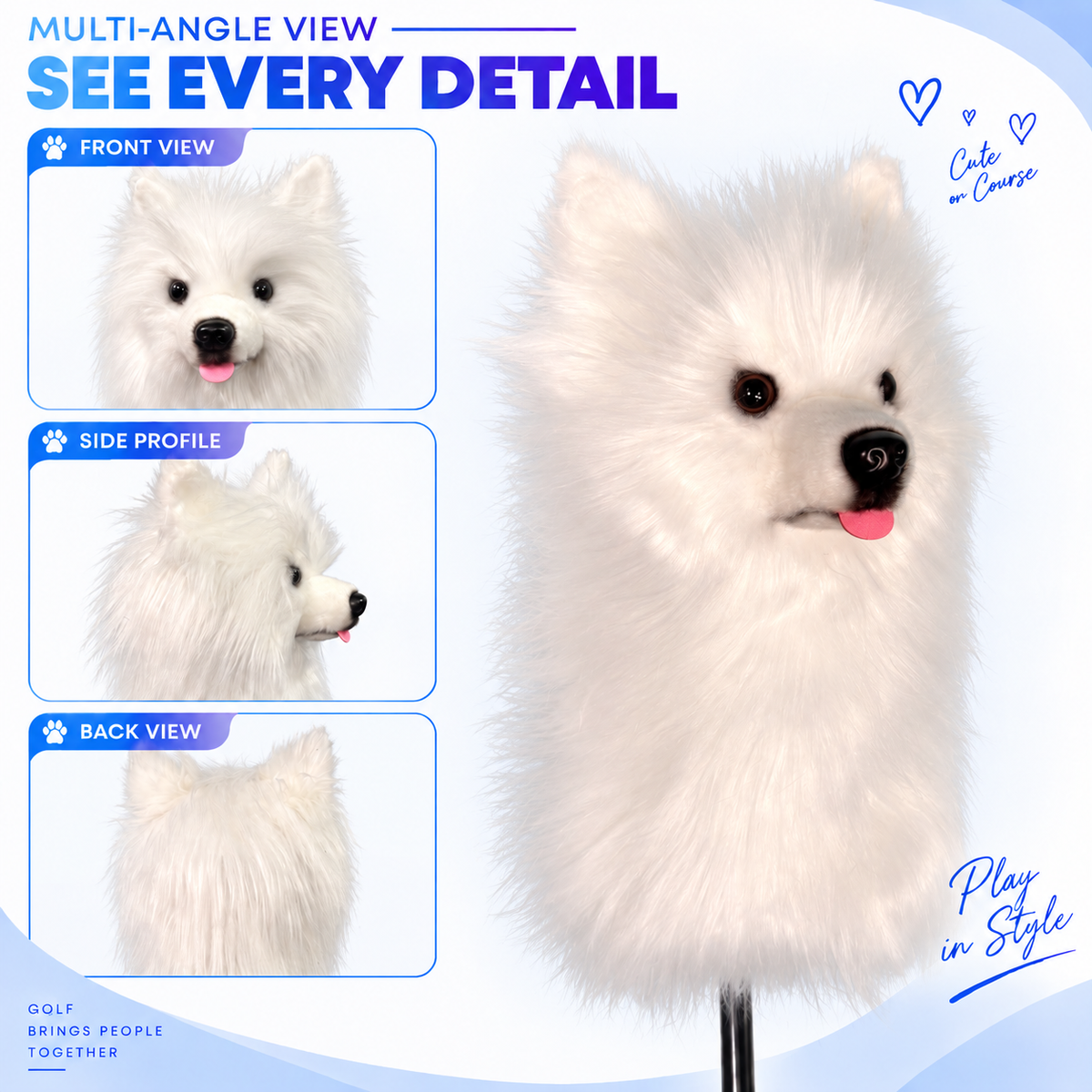 FureverClone Samoyed Dog Golf Club Cover