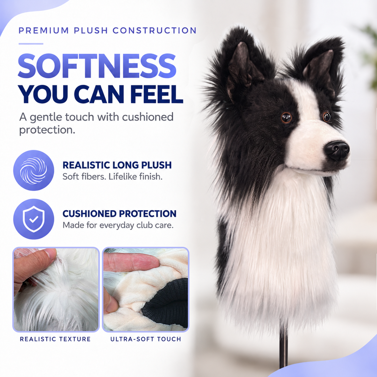 Border Collie Golf Club Cover