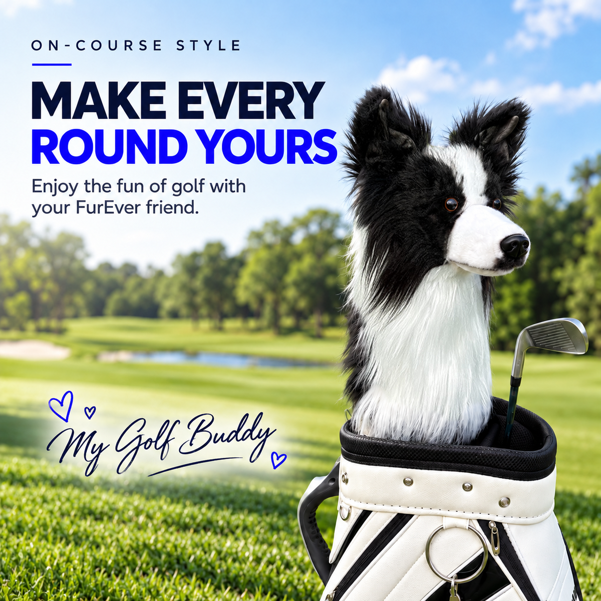 Border Collie Golf Club Cover