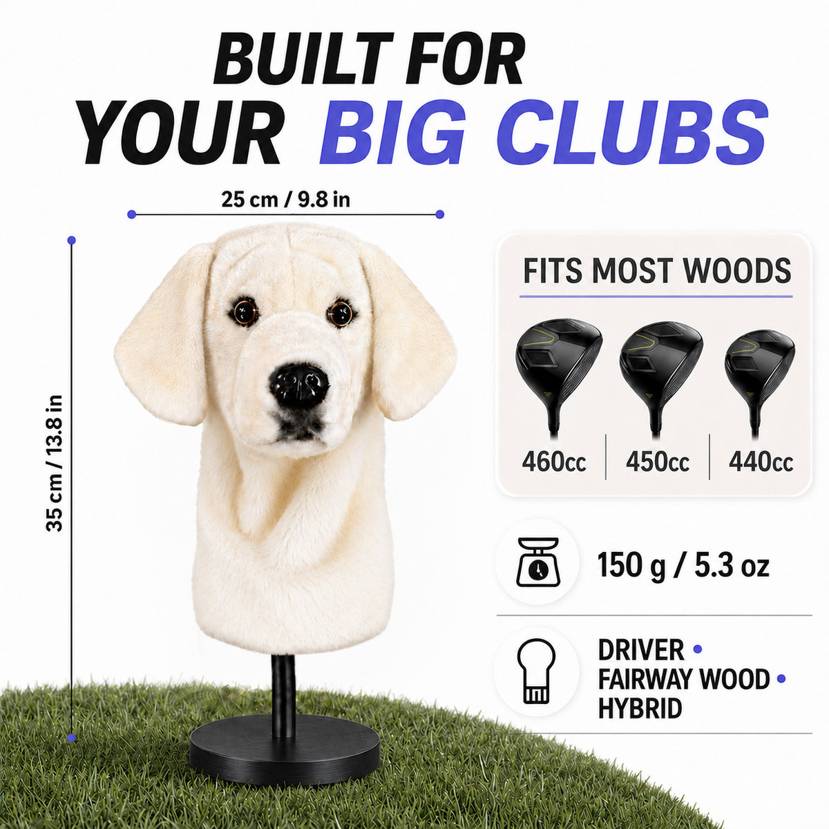 White Labrador Golf Club Cover