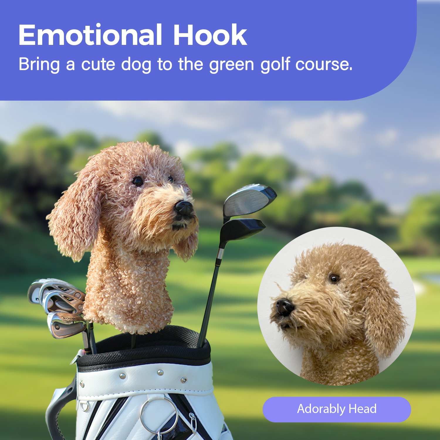 Ready-made Golden Doodle Golf Club Cover